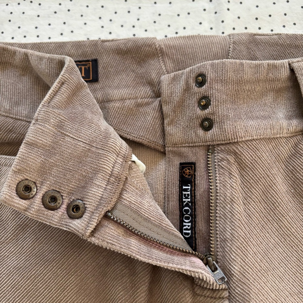 Bundle of 2 Women’s Ariat Corduroy Breeches Size 34R in Taupe Riding Equestrian - Picture 5 of 8